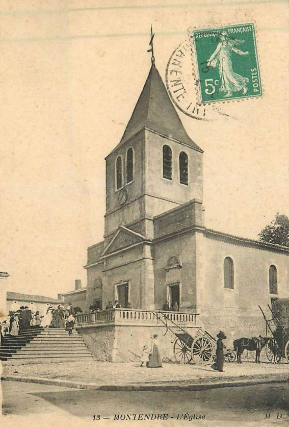 L'église St Pierre de Montendre début  XXe siècle