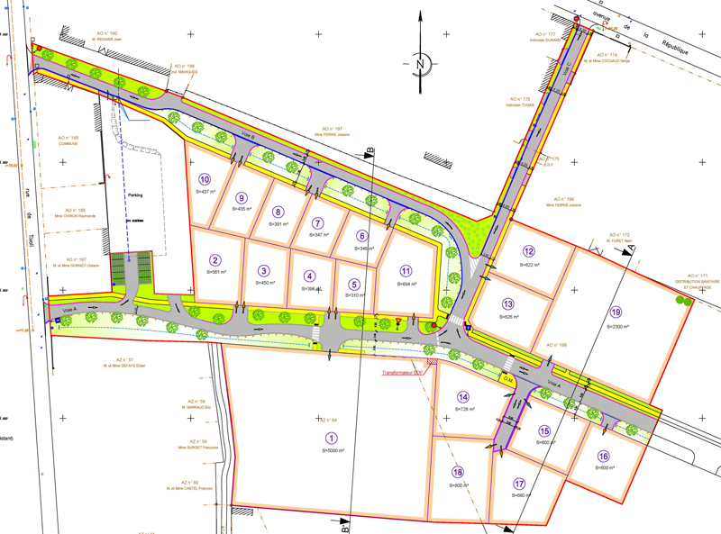Plan de composition du  futur quartier Tivoli à Montendre