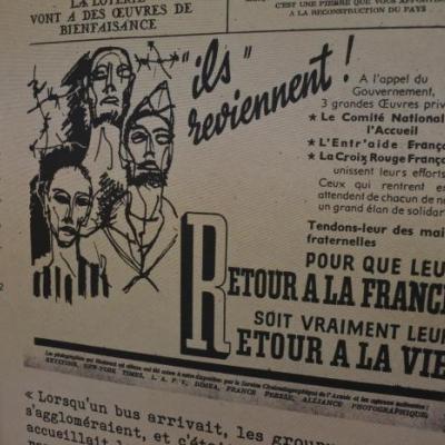 Exposition Lutétia 1945 , le retour des déportés à Montendre